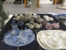 Various Wedgwood miniature china and jasperware tea sets and similar wares