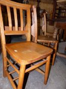 EIGHT BEECH AND ELM CHAPEL CHAIRS