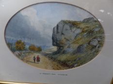 C.DIXON, 19TH.C. A WATERCOLOUR VIEW OF FROGGATT EDGE, DERBYSHIRE, SIGNED. 19x26.5cms