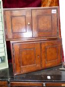 A PAIR OF 19TH.C.OAK SMALL PANEL DOOR CABINETS.