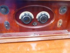 A RARE EARLY VALVE RADIO/TUNER WITH ORIGINAL BURNDEPT FRAME ARIAL.