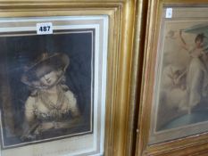 A MEZZOTINT ENGRAVING OF A LADY AND A PORTRAIT OF SOPHIA WESTERN (2)