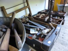 A LARGE COLLECTION OF TOOLS AND FIXINGS ORIGINALLY FROM THE TAME FURNITURE WORKSHOPS