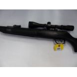 A KRAL .22 BREAK BARREL AIR RIFLE WITH SIMMONS 3-9 x40 SCOPE.
