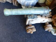 A RARE PAIR OF LATE 18TH CENTURY BRONZE 2" BORE CANNON FORMERLY WITH FLINTLOCK FIRING MECHANISM( NOW