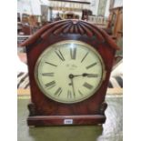 A Wm.IV. flame mahogany bracket clock with single train fusee movement striking the hours, the