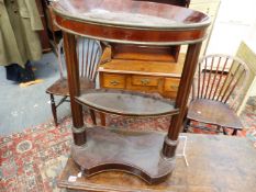 A MAHOGANY BRASS MOUNTED FRENCH EMPIRE STYLE WORK TABLE