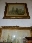 A PAIR OF WATERCOLOURS OF CONTINENTAL CATHEDRAL