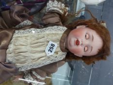 A KESTNER 260 MODEL DOLL WITH SLEEPING BROWN EYES, OPEN MOUTH WITH TONGUE AND TEETH, COMPOSITION