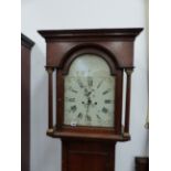 A mid Georgian oak cased 8 day long case clock with 13" width arch top dial signed Char. Stoddart,