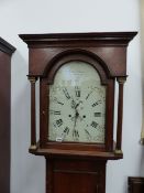 A mid Georgian oak cased 8 day long case clock with 13" width arch top dial signed Char. Stoddart,