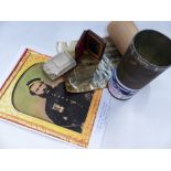 A CASED 19TH.C. AMBROTYPE PHOTOGRAPH OF A MILITARY OFFICER,AN NCO OF A CAVALRY REGIMENT AND HE WEARS