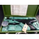 A BSA SCORPION AIR PISTOL IN .177 CAL. COMPLETE WITH CUSTOM MADE BOX.