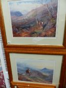 SIX COLOUR PRINTS AFTER ARCHIBALD THORBURN IN MAPLE FRAMES.