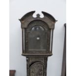 A 19th.c.carved oak long case clock case