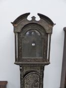 A 19th.c.carved oak long case clock case