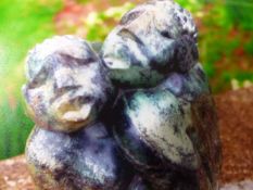 20TH CENTURY GARDEN SCULPTURE: "TOGETHER FOREVER" BY NYANHONGO, CARVED STONE.