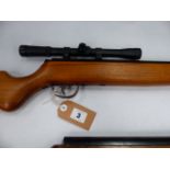 .22 HAENAL MODEL 302 AIR RIFLE WITH A 4x20 SCOPE