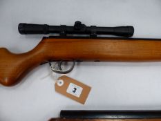 .22 HAENAL MODEL 302 AIR RIFLE WITH A 4x20 SCOPE