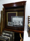 A LATE VICTORIAN MAHOGANY OPEN BOOKCASE