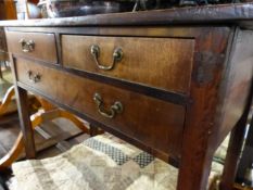 A 19TH.C.MAHOGANY THREE DRAWER LOWBOY