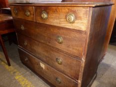 A LATE GEORGIAN MAHOGANY CHEST OF DRAWERS