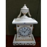 A 19TH.C.NORTH EUROPEAN? BRACKET CLOCK WITH LATER PAINTED NEO-CLASSICAL STYLE CASE, CONVEX ENAMEL