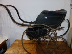 A 19TH.C.COACHBUILT PRAM BY LEVESON & SONS