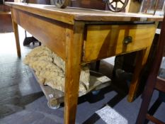 A LARGE ANTIQUE PINE SCULLERY TABLE