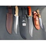 THREE MODERN BOWIE KNIVES, ONE BY WINCHESTER