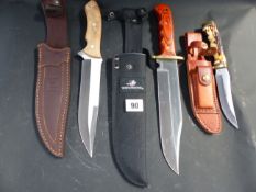 THREE MODERN BOWIE KNIVES, ONE BY WINCHESTER