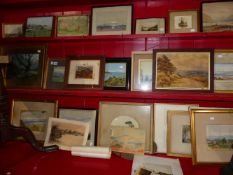 A COLLECTION OF 19TH.C.AND LATER WATERCOLOURS,ETC