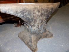 A LARGE IRON ANVIL FROM THE TAME WORKSHOPS