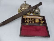 A 19TH.C.SIKES HYDROMETER WITH IVORY THERMOMETER, SIGNED J.LONG, EASTCHEAP, LONDON TOGETHER WITH A