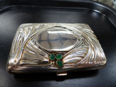 A GERMAN ART NOUVEAU SILVER CIGARETTE CASE, HEAVY IMPORT DUTY STAMP, MAKER POSSIBLY ROBERT