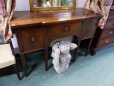 A GEO.III.MAHOGANY BREAKFRONT SIDEBOARD OF SMALL PROPORTIONS.