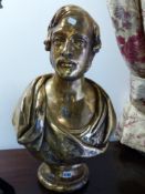 A PAIR OF GILDED PLASTER PORTRAIT BUSTS , VICTORIA AND ALBERT. H.67cms.