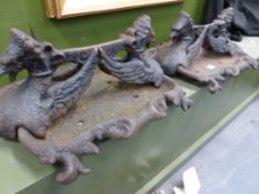 A PAIR OF VICTORIAN CAST IRON BOOTSCRAPERS PROBABLY COALBROOKDALE