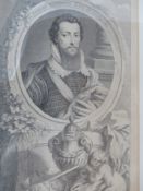 TWELVE 18TH.C.ENGLISH PORTRAIT ENGRAVINGS UNIFORMLY FRAMED . 38x24cms