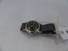 A LONGINES MILITARY MARKED WRISTWATCH.