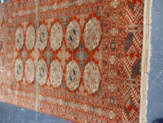 TWO TEKKE BOKHARA RUGS, THE LARGEST 162 X 99CM