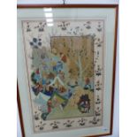 TWO INDO PERSIAN DESIGN FRAMED WATERCOLOURS DEPICTING COURTIERS ON A TERRACE AND A TRAVELLING SCENE.