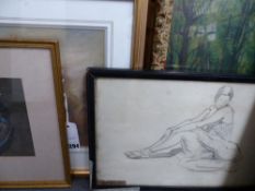 FIVE VARIOUS EARLY 20TH.C.PAINTINGS AND DRAWINGS TO INCLUDE TWO PASTELS OF CHILDREN BY HORACE MANN