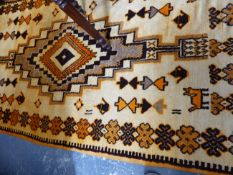 TWO MOROCCAN TRIBAL RUGS, THE LARGEST 330 X 146CM