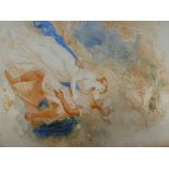 ATTRIBUTED TO J.M.W.TURNER (1775-1851) OTHELLO AND DESDEMONA, WATERCOLOUR. 14x11cms.