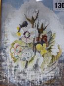DOROTHY LARCHER (BRITISH 20TH.C.) FLORAL STILL LIFE, LABELLED ON REVERSE, OIL ON BOARD. 19x15cms.