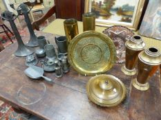 AN ARTS AND CRAFTS COLLECTION OF COPPER, PEWTER, BRASS, ETC.