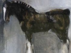 Deborah Jackson (20th/21st Century) (ARR), Clydesdale horse, signed, oil on board, 48 x 63cm.