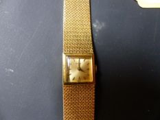 A ladies 18ct gold flexible bracelet watch by Piaget, no 6580B41, 44grams in total weight.