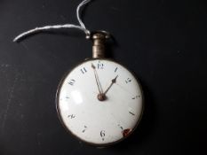 A George III silver open faced pocket watch by J Grave, Dublin. No 3576. The case date London 1813.